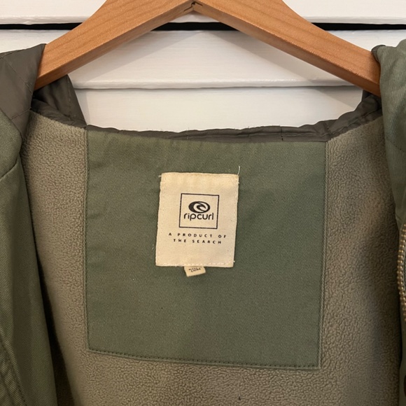 Army Green Hooded Rip Curl Jacket - Picture 2 of 3